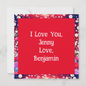 Schattige anime paar, bloemen en harten gepersonal (Achterkant)