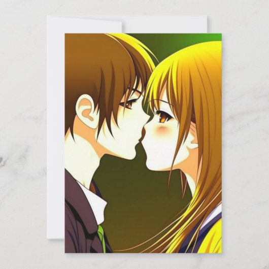 Schattige anime paar bruiloft kaart (Voorkant)
