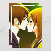 Schattige anime paar bruiloft kaart (Voorkant / Achterkant)