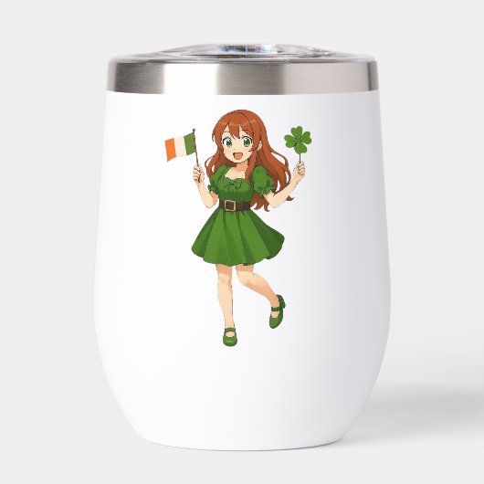 Schattige anime roodharige St. Patrick's Day (Voorkant)