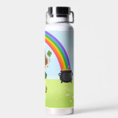 Schattige anime roodharige St. Patrick's Day Waterfles (Achterkant)
