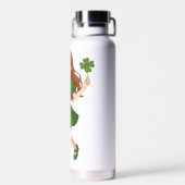 Schattige anime roodharige St. Patrick's Day Waterfles (Achterkant)