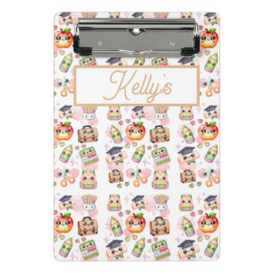 Schattige Anime School Personaliseerbare Naam Mini Klembord