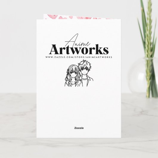 Schattige Anime Sushi Puns Valentijnsdag Foto Feestdagen Kaart (Achterkant)