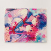 Schattige anime thema Valentijnsdag Legpuzzel (Horizontaal)