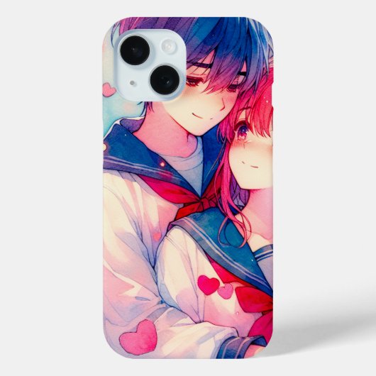 Schattige Anime Valentijnsdag Case-Mate iPhone Case (Achterkant)