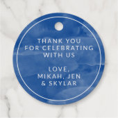 Schattige Anker Blue Waterverf Baby shower Dank u Bedankjes Labels (Achterkant)