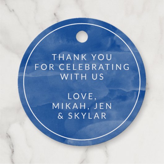 Schattige Anker Blue Waterverf Baby shower Dank u Bedankjes Labels (Achterkant)