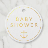 Schattige Anker Blue Waterverf Baby shower Dank u Bedankjes Labels (Voorkant)