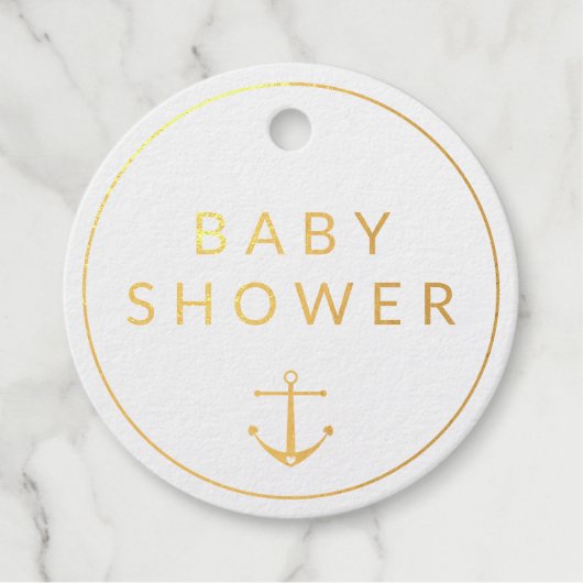 Schattige Anker Blue Waterverf Baby shower Dank u Bedankjes Labels (Voorkant)