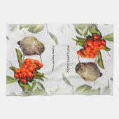 Schattige Anna's kolibrie op de Berry Struik Theedoek (Horizontaal)