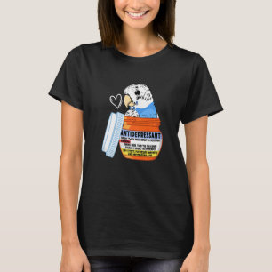 Schattige Antidepressivum Papegaai I Blauwe Budgie T-shirt