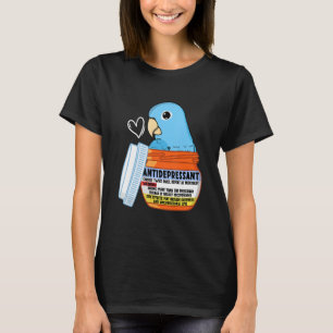 Schattige antidepressivum papegaai I Blue Parrotle T-shirt