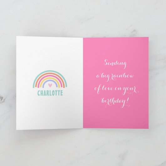 Schattige Any Age Happy Birthday Eenhoorn Kinder n Kaart (Binnen)