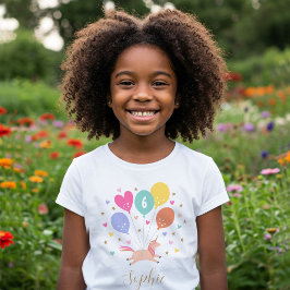 Schattige Any Age Happy Birthday Eenhoorn Naam Mei T-shirt