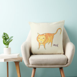 Schattige Apathische Oranje Kat Kussen