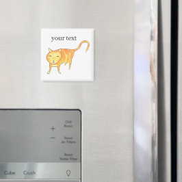 Schattige Apathische Oranje Kat Magneet
