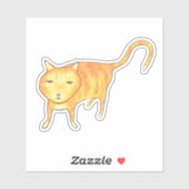 Schattige Apathische Oranje Kat Sticker (Vel)