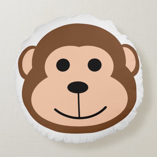 Schattige Apen Jungle Safari Dier Cartoon Rond Kussen (Achterkant)