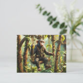 Schattige Apen Jungle Steampunk Briefkaart (Staand voorkant)