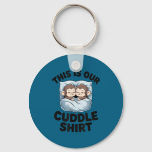 Schattige apen knuffelen Dit is onze knuffel Sleutelhanger