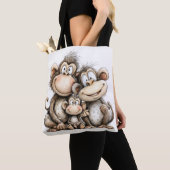 Schattige apen tote bag (Dichtbij)
