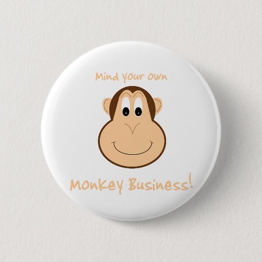 Schattige apenpin ronde button 5,7 cm (Voorkant)