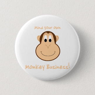 Schattige apenpin ronde button 5,7 cm