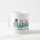 Schattige apotheker Superpower Koffiemok (Voorkant links)