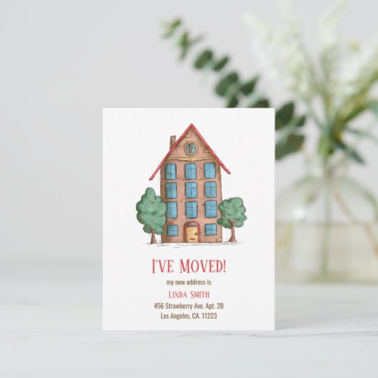 Schattige appartement Aankondiging adreswijziging (Staand voorkant)
