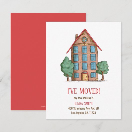 Schattige appartement Aankondiging adreswijziging (Voorkant / Achterkant)