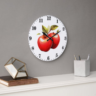 Schattige appel fruit liefhebbers keuken grote klok