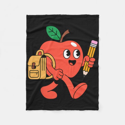 Schattige appel gaat terug naar school fleece deken (Voorkant)