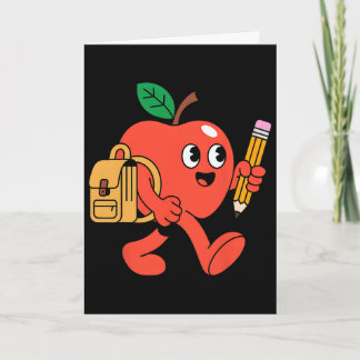 Schattige appel gaat terug naar school kaart