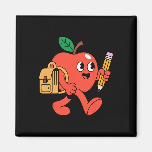 Schattige appel gaat weer naar school magneet (Voorkant)