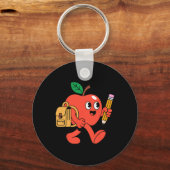 Schattige appel gaat weer naar school sleutelhanger (Voorkant)