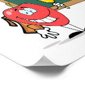 schattige appel met terug naar schoolbord cartoon poster (Hoek)