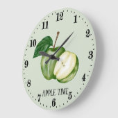 Schattige appel tijd fruit keuken grote klok (Hoek)