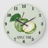 Schattige appel tijd fruit keuken grote klok (Voorkant)