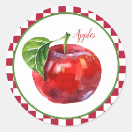 schattige appelfruitliefhebbers ronde sticker