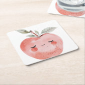 Schattige appelgezicht Schattig fruit Kartonnen Onderzetters (Schuin)