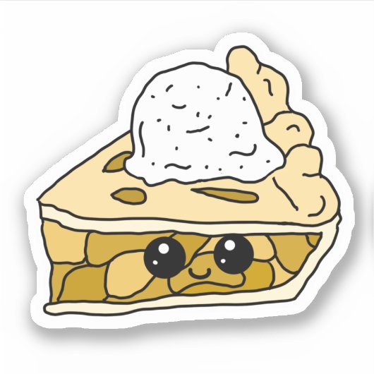 Schattige Appeltaart Cartoon Sticker (Voorkant)