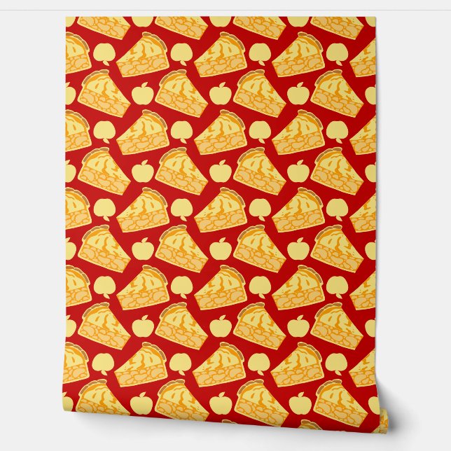 Schattige appeltaartpatroon behang (Afrollen)