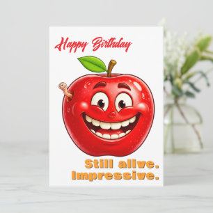 Schattige Apple Humor Grappige Verjaardag Kaart