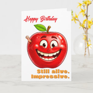 Schattige Apple Humor Grappige Verjaardag Kaart