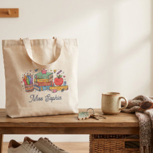 Schattige Apple Leraar Waardering Gepersonaliseerd Tote Bag