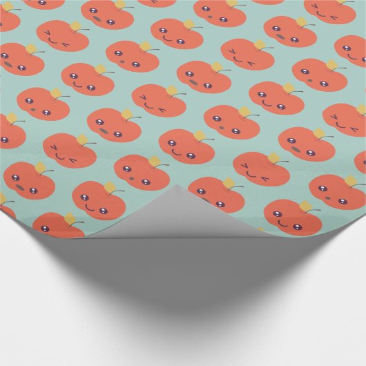 Schattige Apple Pattern Wrapping Paper Cadeaupapier (Hoek)