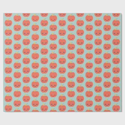 Schattige Apple Pattern Wrapping Paper Cadeaupapier (Vlak)