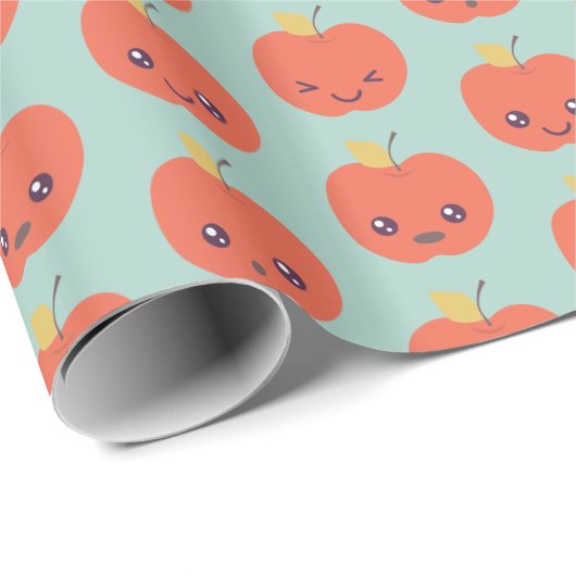 Schattige Apple Pattern Wrapping Paper Cadeaupapier (Rol Hoek)