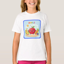 Schattige Apple-vrienden Kinder Illustratie T-shirt